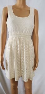 AUW Dress-Cream Colored Lace Mini-Size Medium-NWT